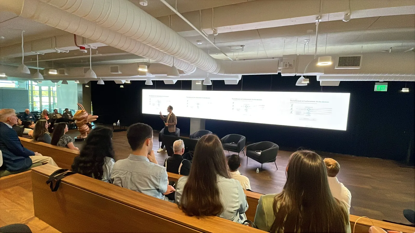 Attendees listening to a presentation at the OneTrust AI governance event in Atlanta
