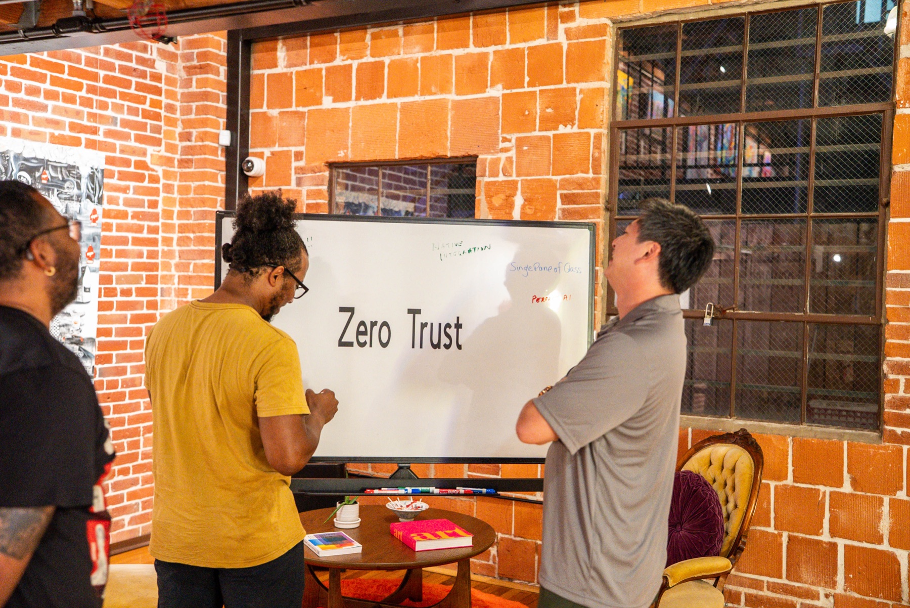 Dwight Turner and other participants working through a zero trust whiteboard exercise